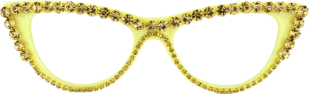 Cathleen - Glitter Yellow Cat Eye Glasses