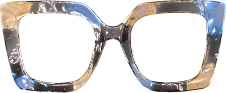 Adrienne - Square Blue Floral Eyeglasses