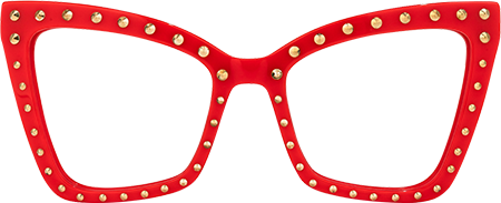 Cyndi - Square Red Eyeglasses