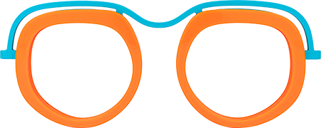 Gallegos - Geometric Orange Eyeglasses