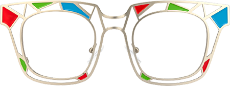 Mondrian - Square Silver Eyeglasses