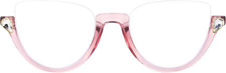 Sylvia - Cat Eye Pink Eyeglasses (Z-Shaped Arms)