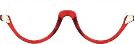 Sylvia - Cat Eye Red Eyeglasses (Z-Shaped Arms)